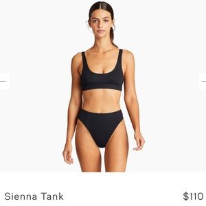 NWT Vitamin A Sienna ribbed Tank bikini top black xs